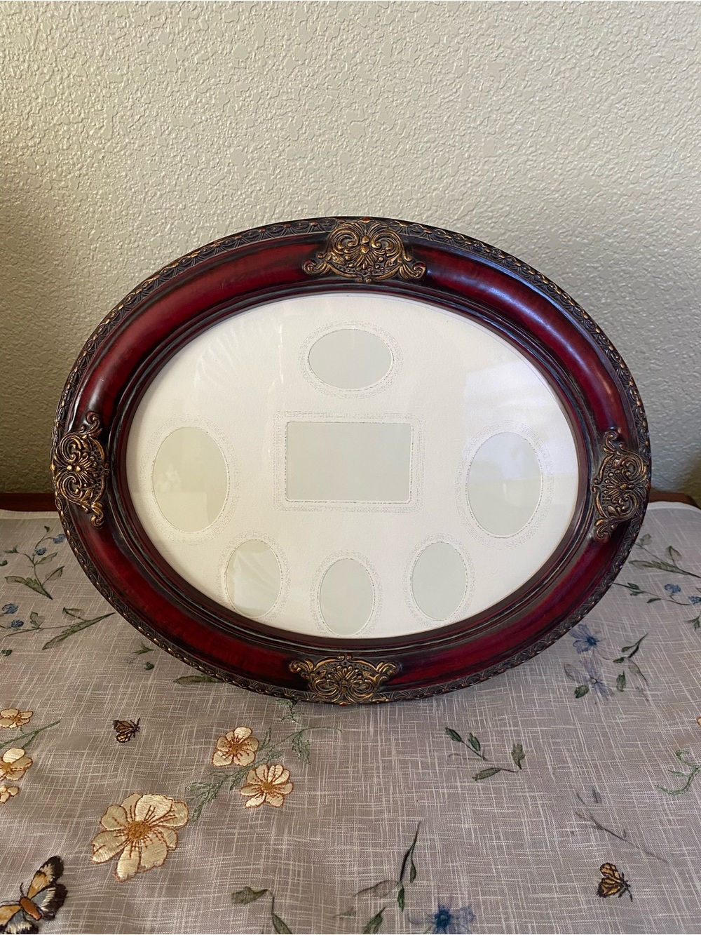 Victorian collection Burgundy Gold Ornate Oval Multi-Photo Frame